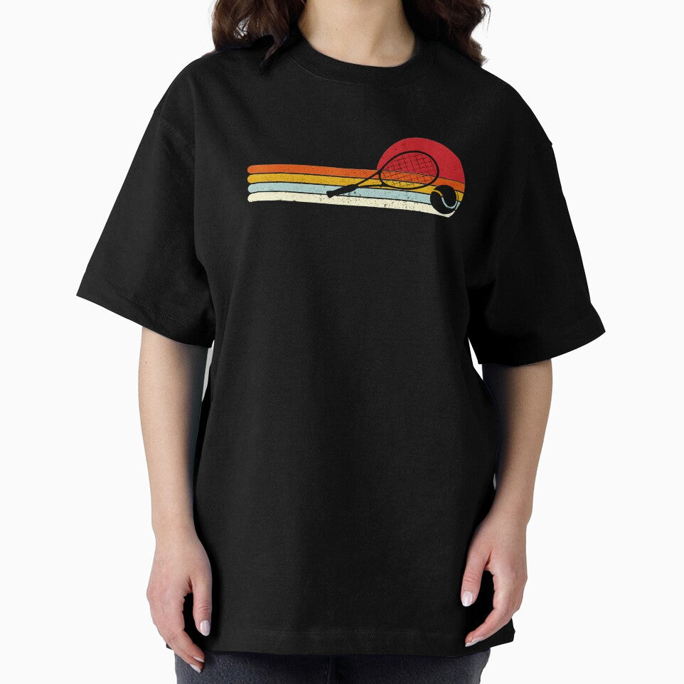 Vintage Tennis Sunset Retro Racket Silhouette by WayTBeenkenArt