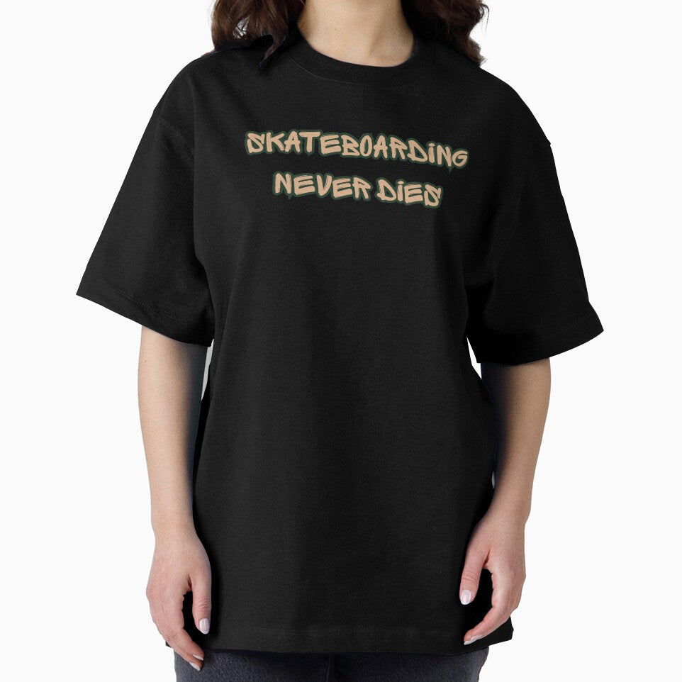 Skateboarding Never Dies - Grunge Skater Quote & Streetwear Typography by MarCinu Art
