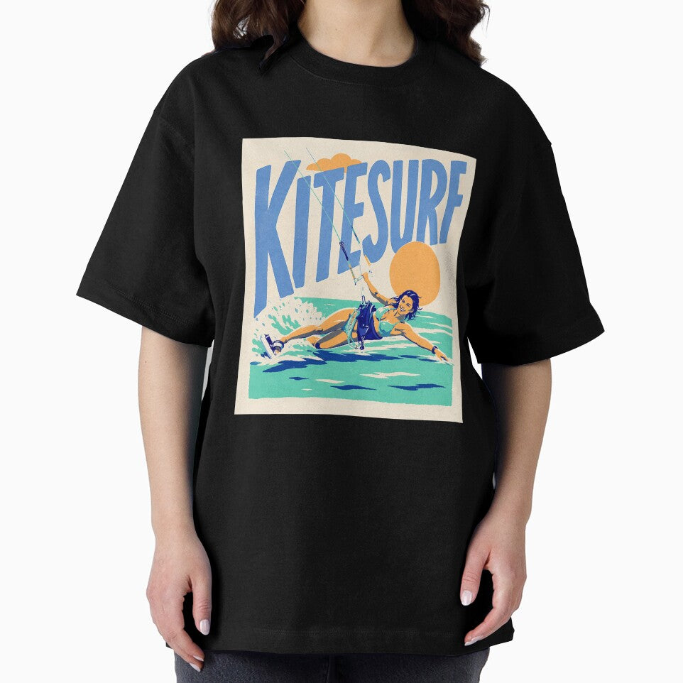 Kitesurf Vintage Coastal Travel Poster by Islabonita.