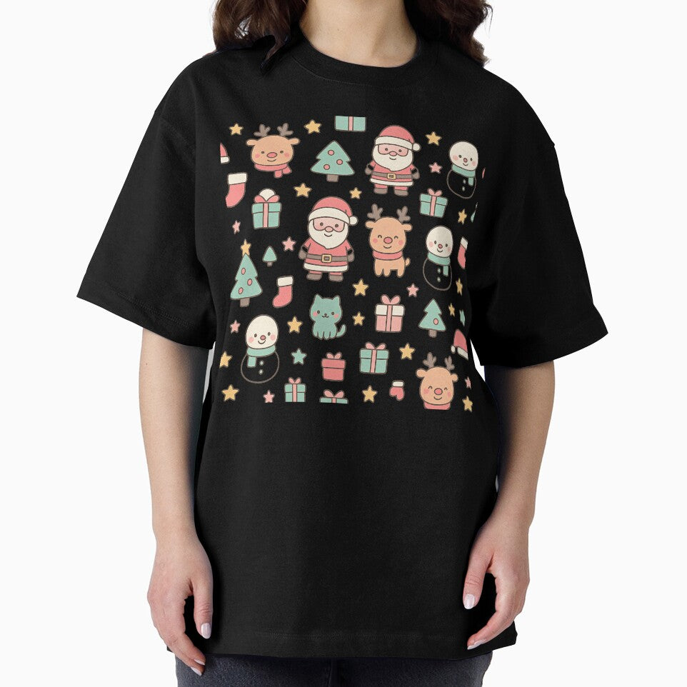 Adorable Christmas Pattern – Cute Santa, Rudolph & Snowman Holiday Design by mhose3