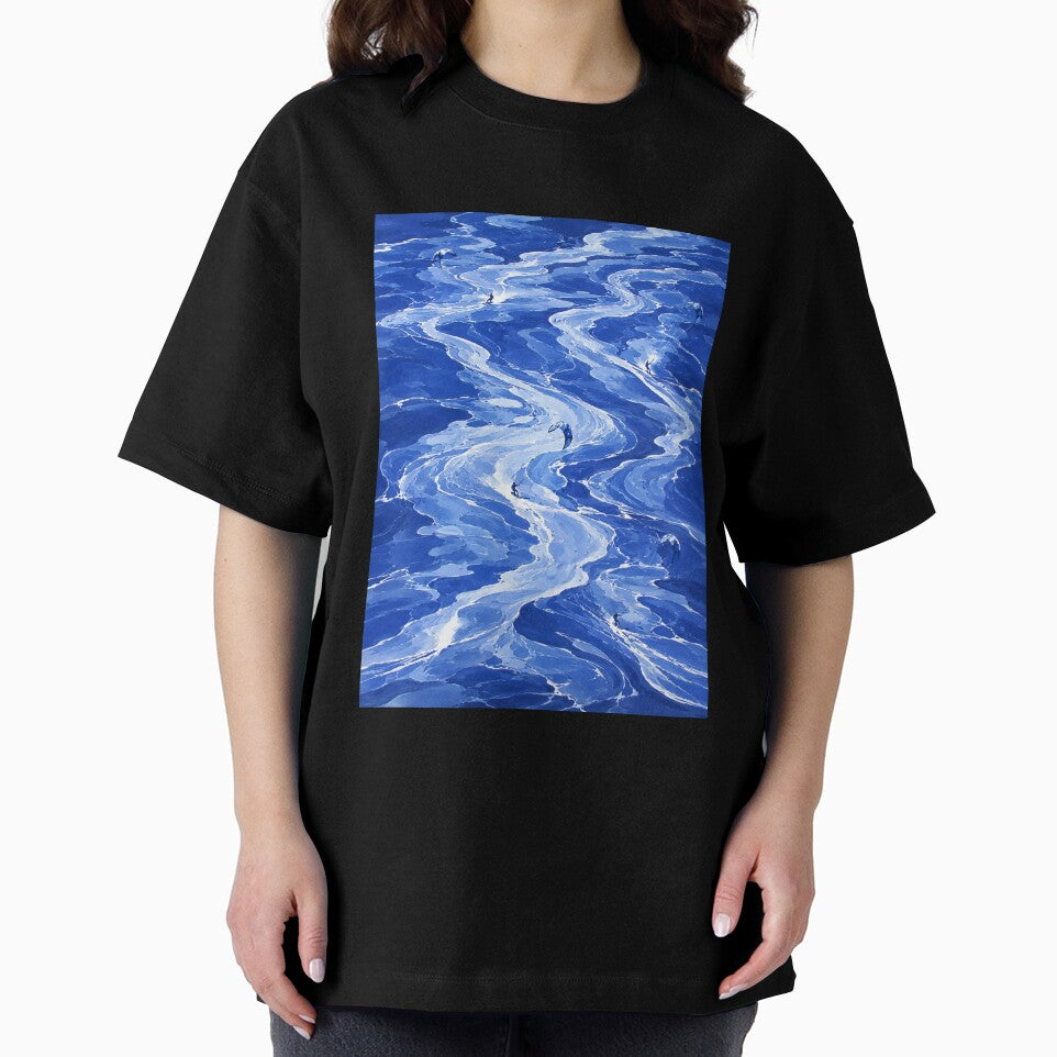 Abstract Ocean Waves Coastal Blue Wall Art by Islabonita.