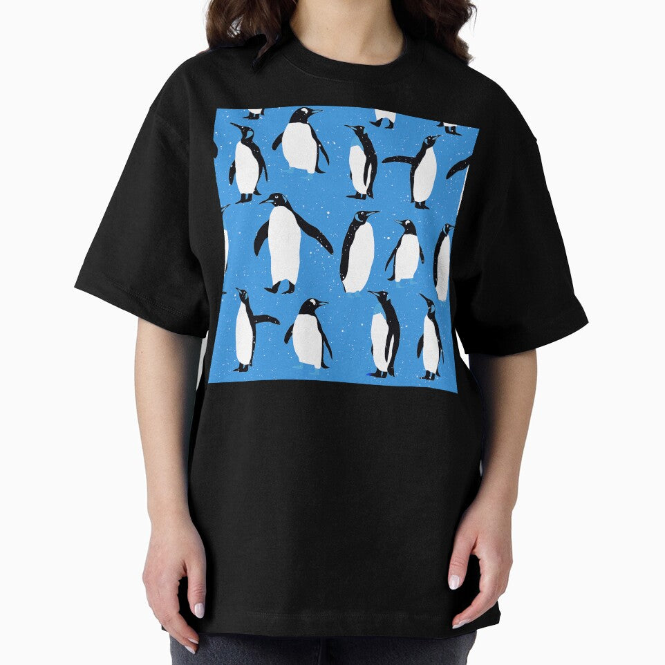 Cute Christmas Penguins Pattern On Holiday Xmas Blue by DEC02