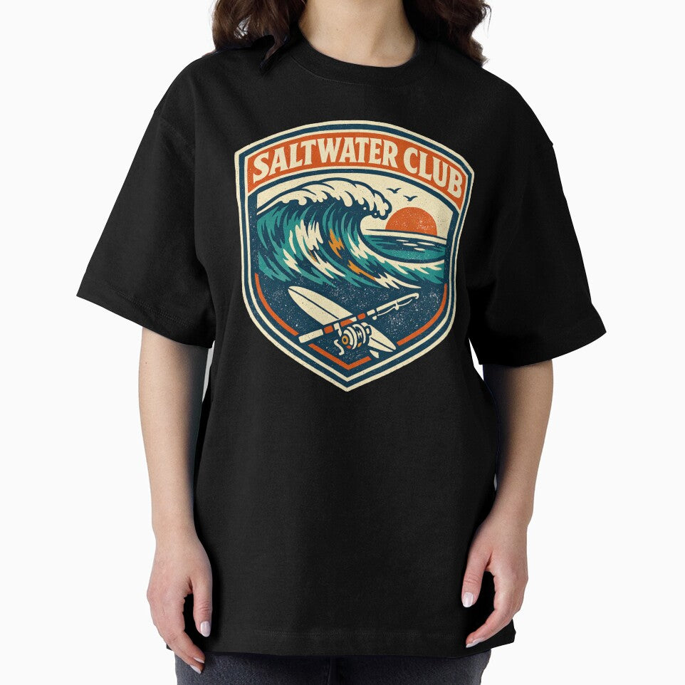 Saltwater Club Surf & Fishing Sticker – Vintage Gulf Coast Wave Decal by Fierce Wave Supply Co.