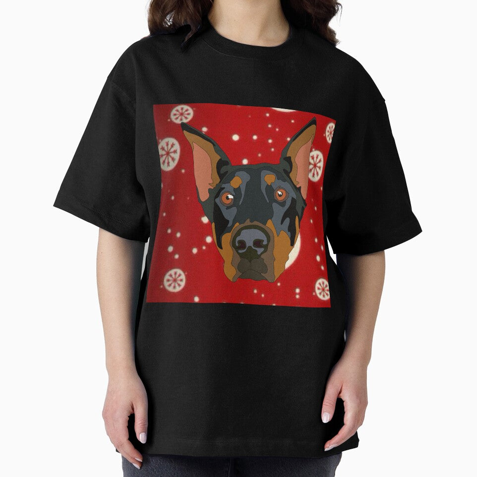 Christmas pattern doberman by LeahcarsArt