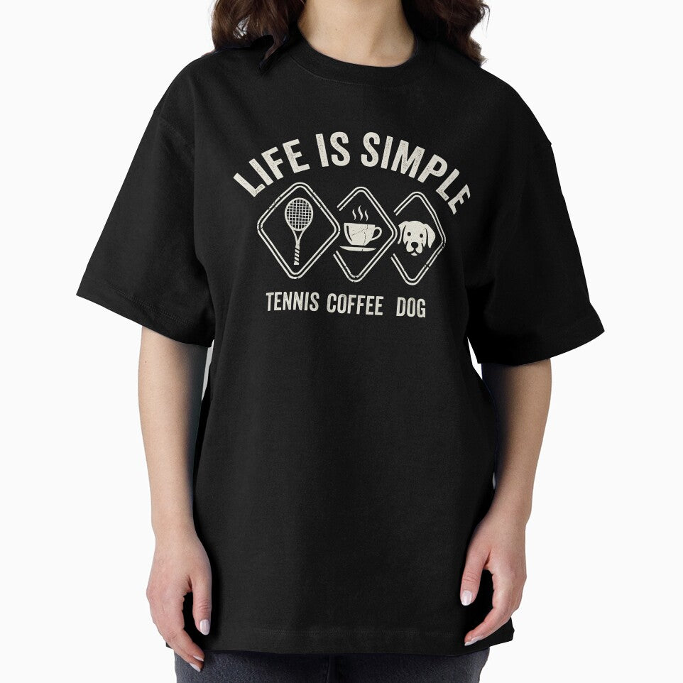 Life is Simple: Tennis, Coffee & Dog - Vintage Sporty Aesthetic by LV-creator