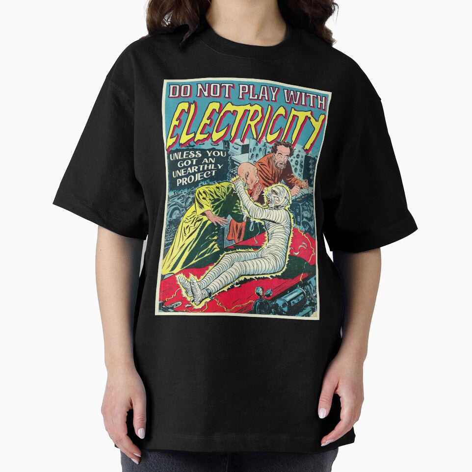 Vintage Electricity Power Mummy Retro Horror Poster Halloween Electrician Gift by TheAplus