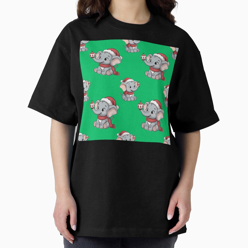 Kawaii Christmas Elephant Repeating Pattern by Grang Art Artistic Designs