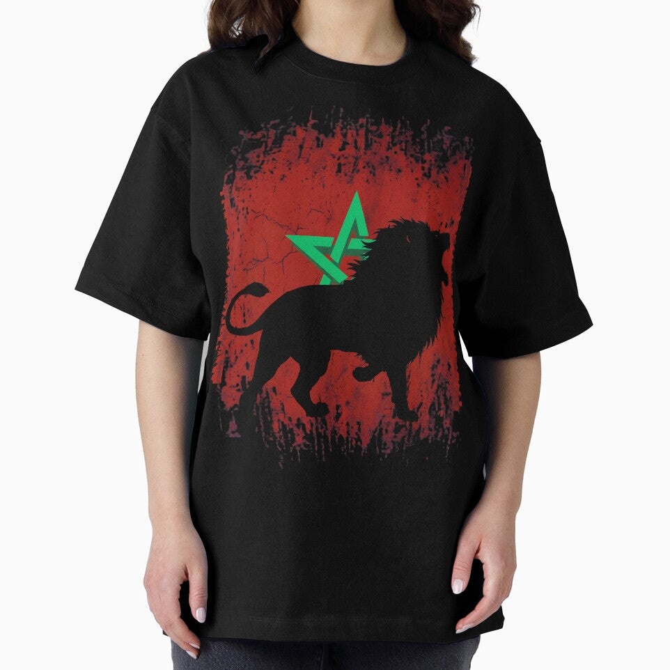 Moroccan Lion Patriotic Flag Heritage Distressed by Majnon8bp