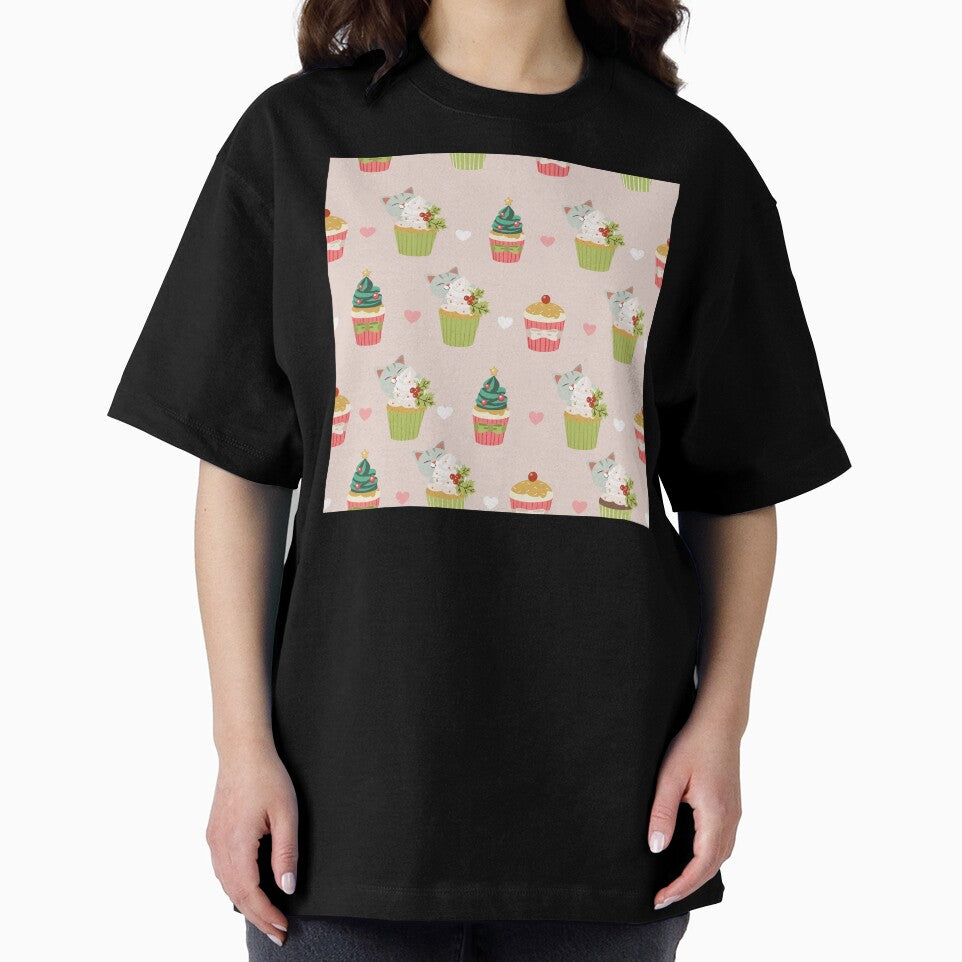 Christmas Pattern,  cats tree and cupcakes design by Phoca Mobil