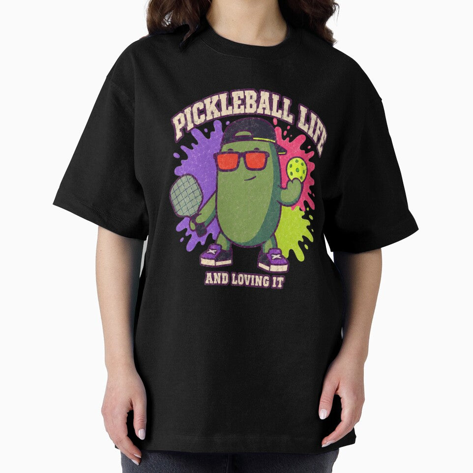 Pickleball Life Cucumber Character Sports Humor Tee by bosamji