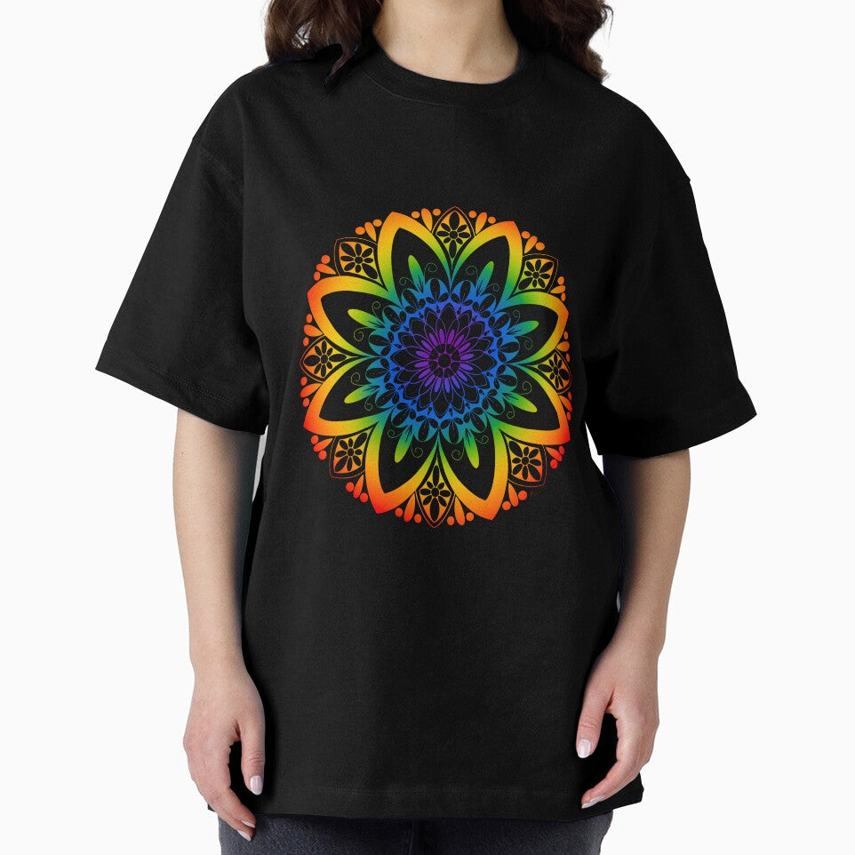 Rainbow Floral Mandala by octocrafty