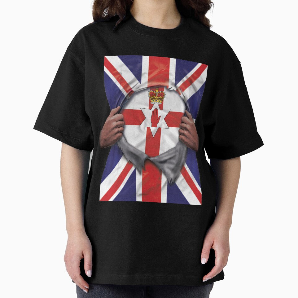 Northern Ireland Flag Great Britain Flag Ripped - Gift For Irish From Northern Ireland by Popini