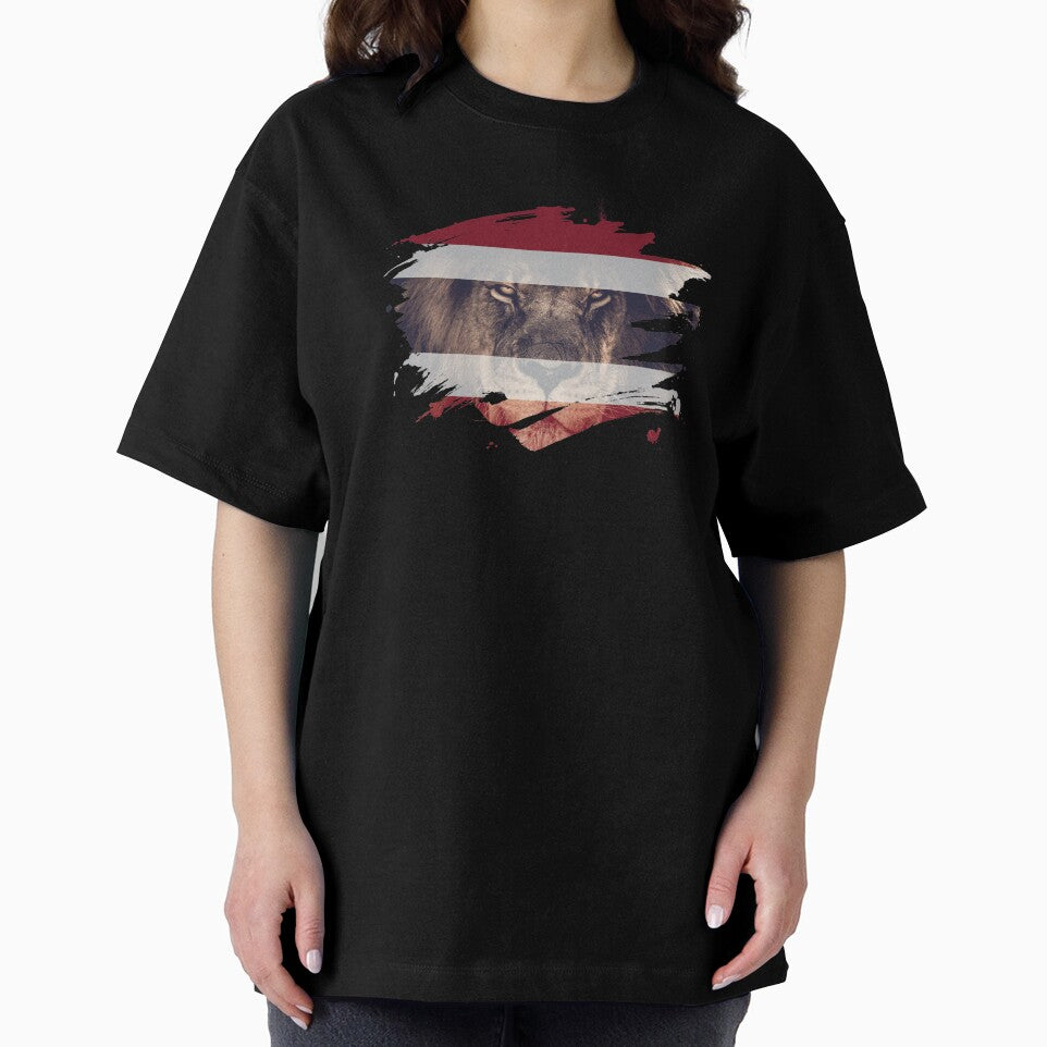 Thailand Flag & African Lion Picture   Thai Pride T Shirt by ockshirts