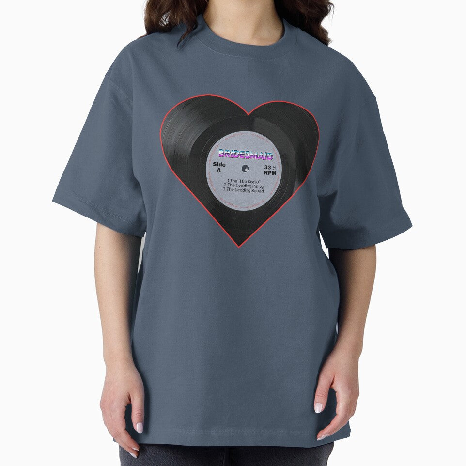 Bridesmaid Heart Record Retro Wedding Party Design by MusicFanTees