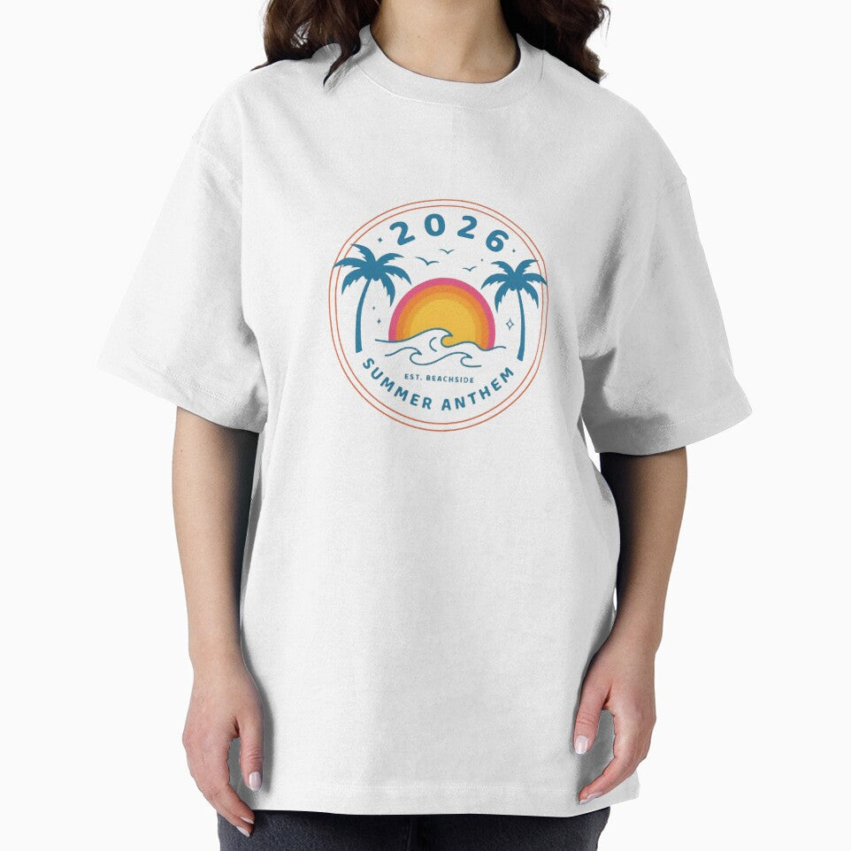 Retro Summer Anthem 2026 - Vintage Beach Badge Graphic by Expats Studio