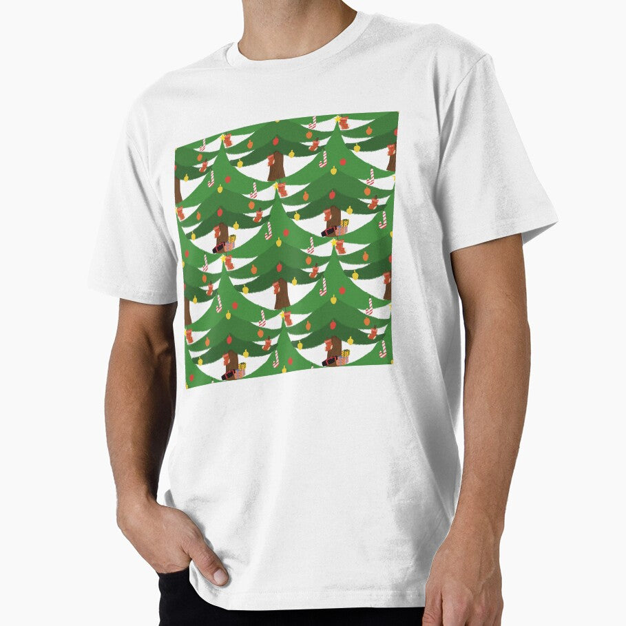 Cute Christmas Tree Seamless Pattern – Festive Holiday Illustration with Ornaments & Gifts” by A-sam9