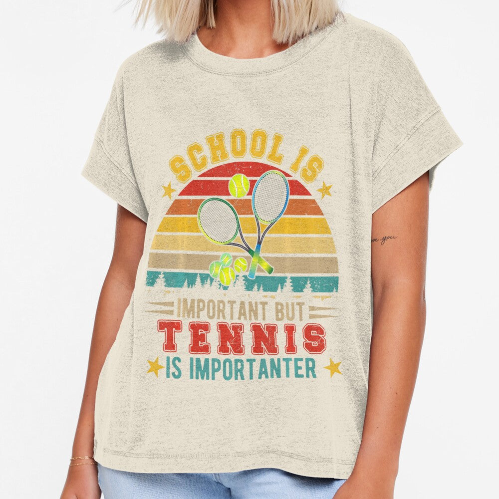 Vintage Retro School Is Important But Tennis Is Importanter by roselbktewaxmq