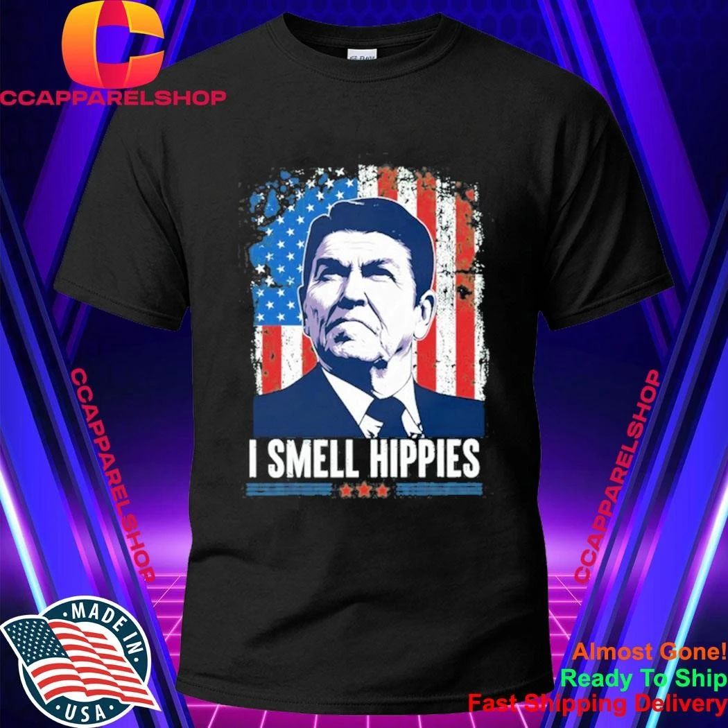 Ronald Reagan I Smell Hippies Republican Shirt