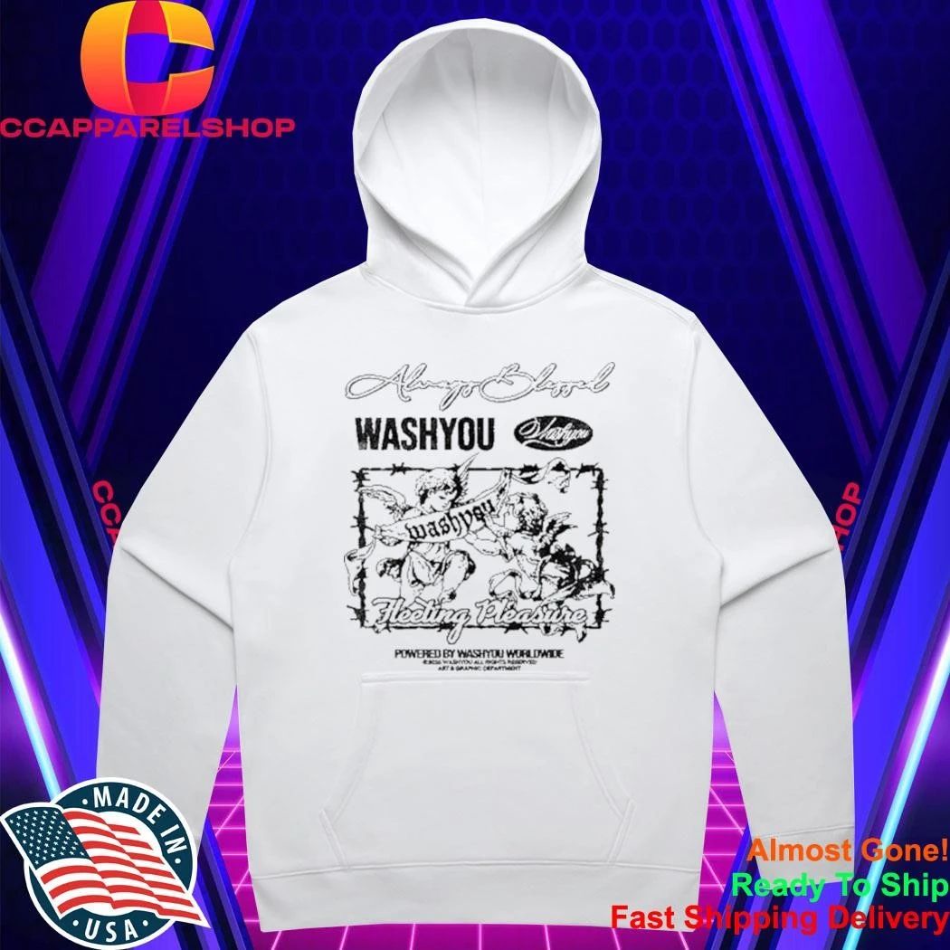 Always Blessed Fleeting Pleasure Angels Barbed Wire Vintage Wash Streetwear Tee Shirt