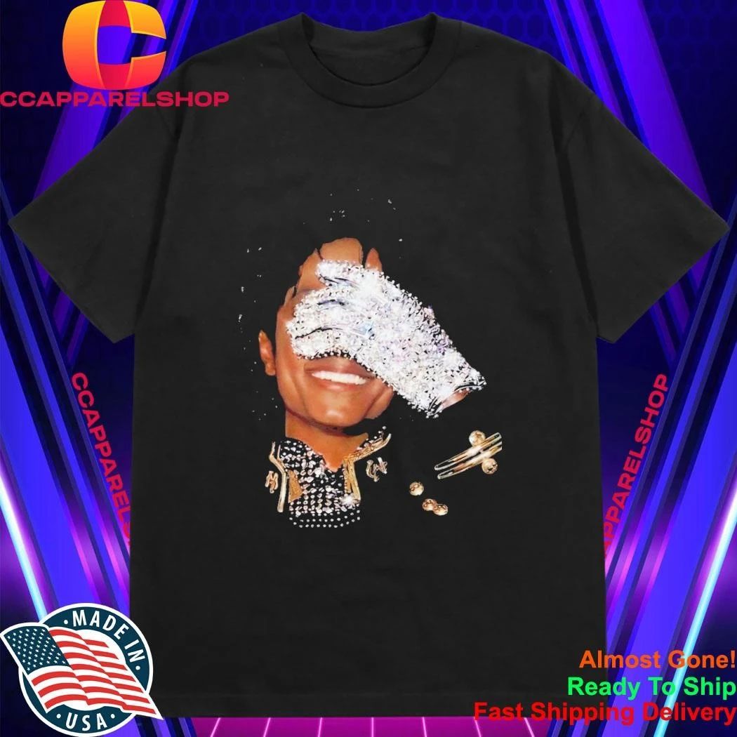 The King Of Pop Hand Applied Iridescent Rhinestones Mj Shirt