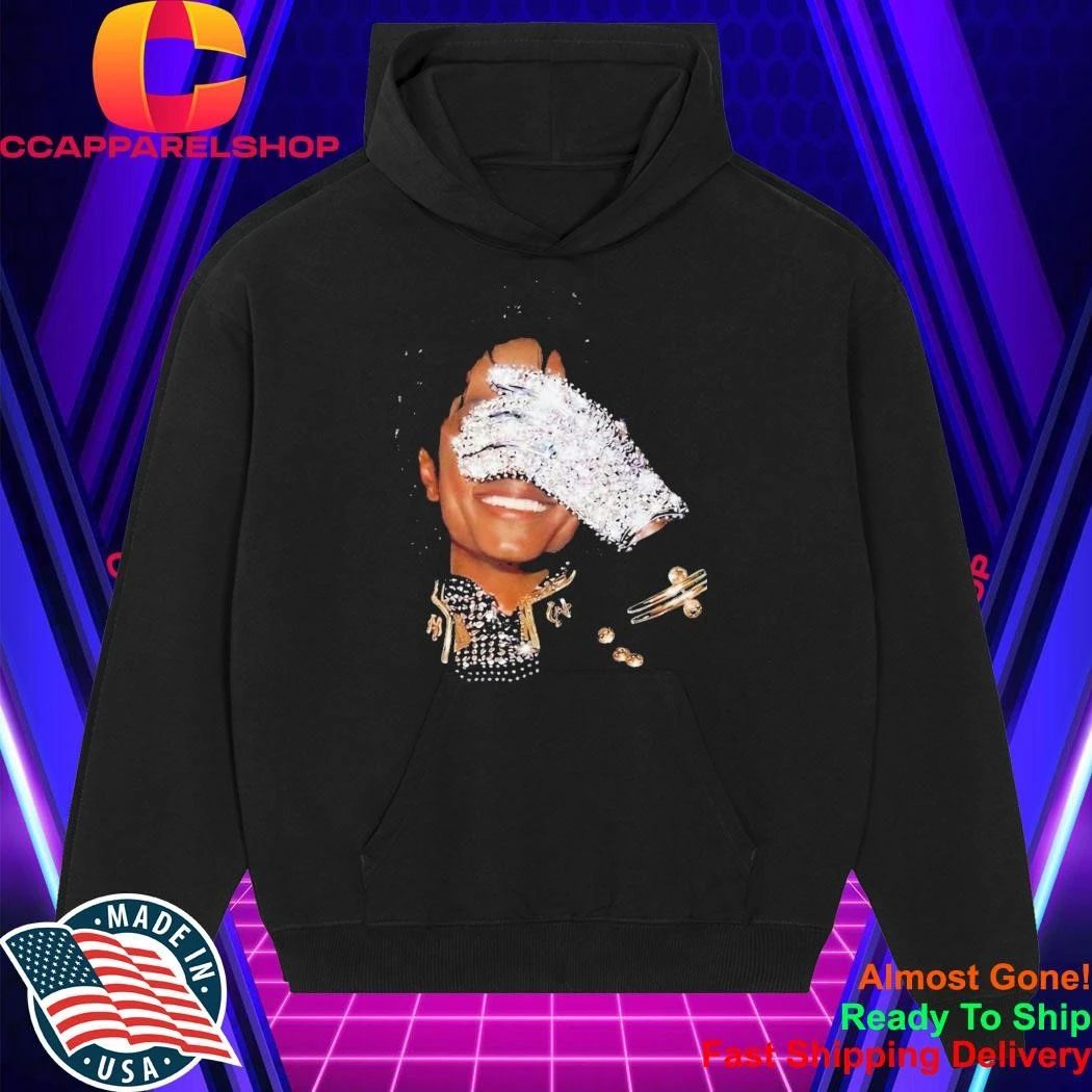 The King Of Pop Hand Applied Iridescent Rhinestones Mj Shirt