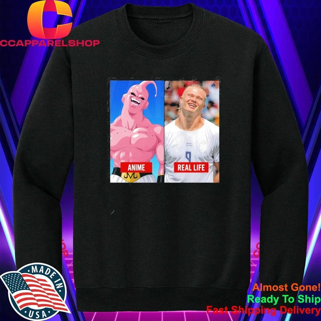 Anime Real Life Haaland Majin Buu Meme Shirt