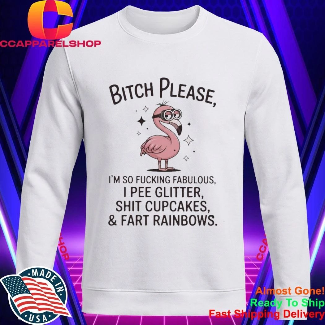 Flamingo Bitch Please Im So Fucking Fabulous I Pee Glitter Shit Cupcakes And Fart Rainbows Shirt