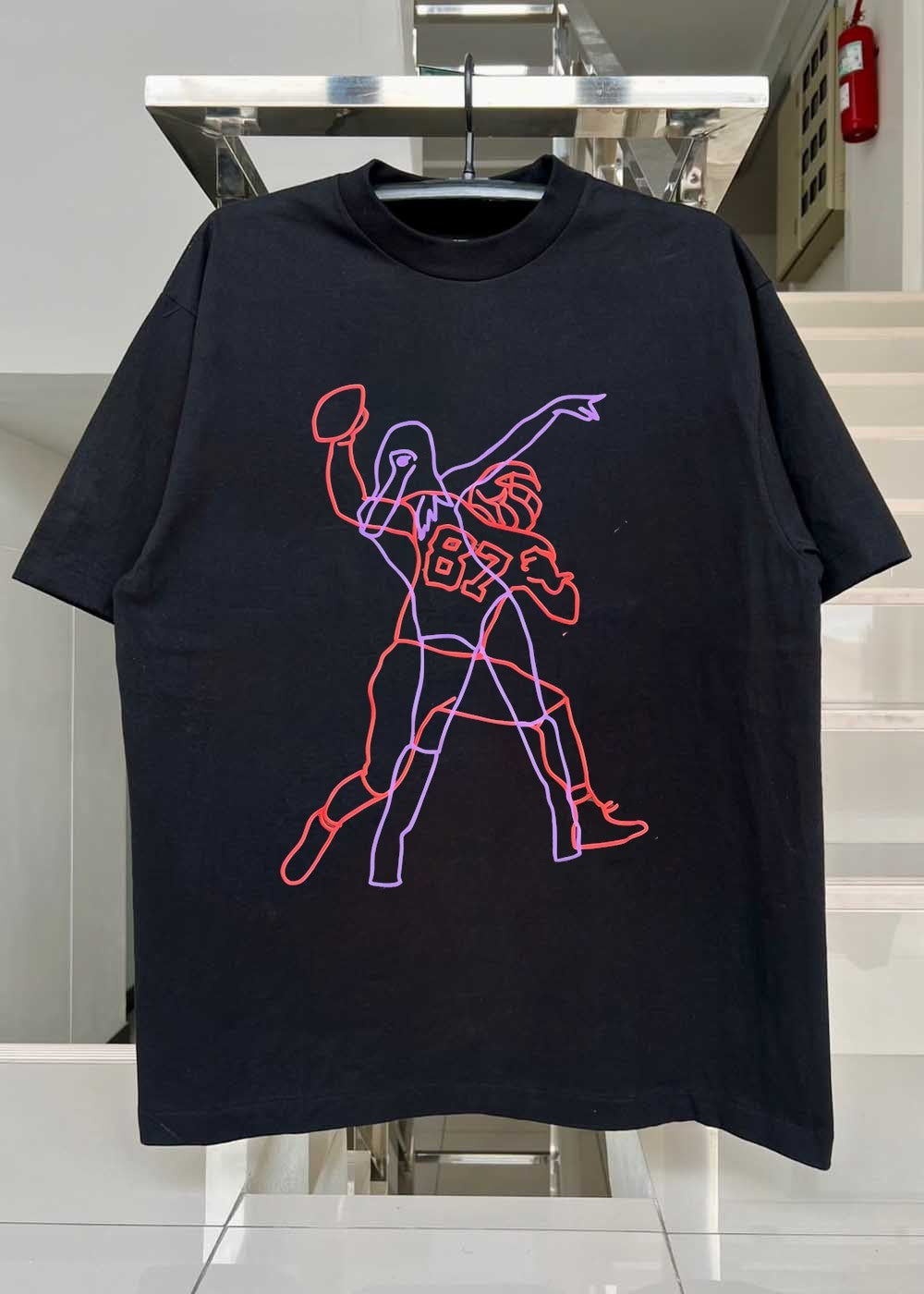 Cheerleader and Football Player 87 Kansas City Chiefs neon T-Shirt